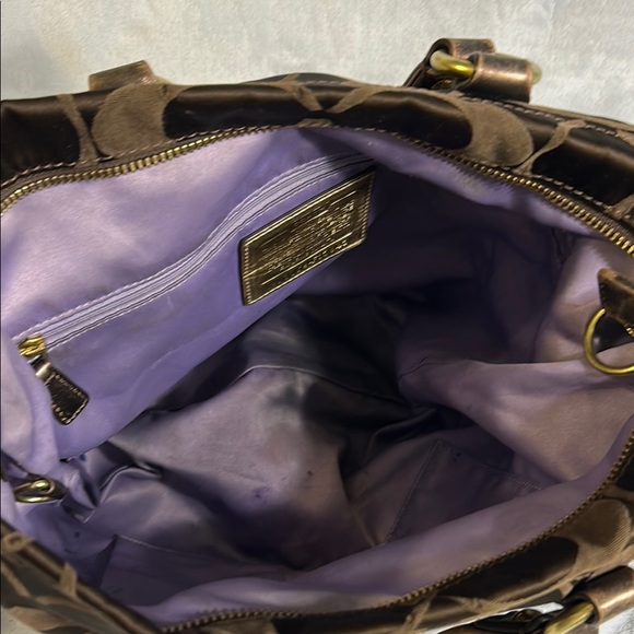 COACH Poppy 13843 Brown Tote Bag - Picture 14 of 15